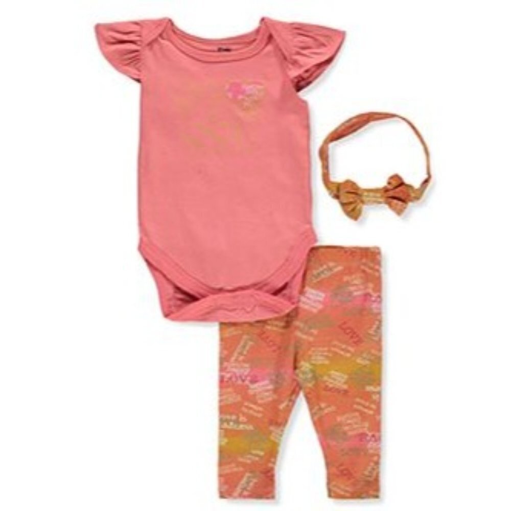 PINK VELVET BABY GIRLS' 3-PACK TIE-DYE MARBLE LEGGINGS SET OUTFIT